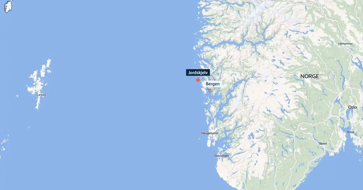 Jarðskjálfti vestur af Bergen